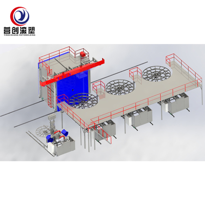 ซื้อ 3 Arm 4 Arm Bi Axial Rotomoulding Machine / Water Tank Making Machine online manufacture