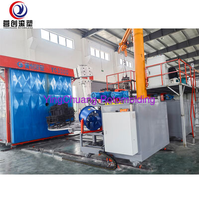 ซื้อ YINGCHUANG PLC อัจฉริยะหลายสถานี Shuttle Rotomolding Machine อุปกรณ์หมุนหมุนแบบ Bi-Axial อัตโนมัติเต็มสําหรับถังน้ํา LLDPE และเย็น การผลิตออนไลน์