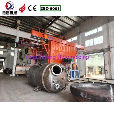 ซื้อ อุณหภูมิการขึ้นรูป 200-400 องศาเซลเซียส เครื่องจักรโรโตโมลด์แบบชัตเทิล โหมดระบายความร้อนด้วยอากาศ รับประกันความสม่ำเสมอและผลผลิตของแม่พิมพ์พลาสติก การผลิตออนไลน์