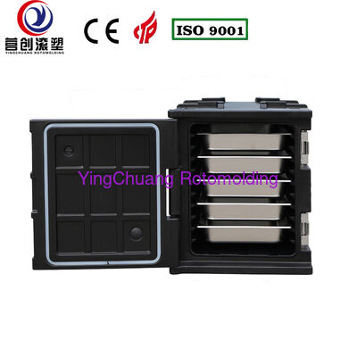 ซื้อ YINGCHUANG OEM 75L สีดำประเภทด้ามจับกล่องหุ้มฉนวน rotomolded, โฟม PU หนาถือร้อนและเย็น GN กระทะตู้ขนส่งอาหารสำหรับการจัดเลี้ยงโรงอาหารครัวกลาง การผลิตออนไลน์