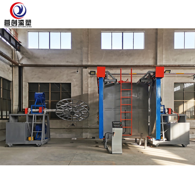 เครื่อง Rotomolding แบบสองแขนสำหรับการทำสไลด์
