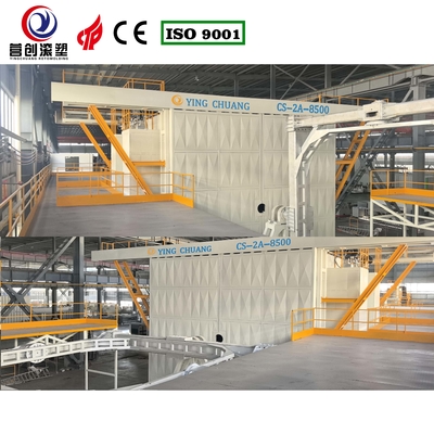 เครื่องโรโตโมลด์แบบชัทเทิล Yingchuang Roto CS-2A-8500 O-arms ใช้สำหรับผลิตภัณฑ์โรโตโมลด์ขนาดใหญ่