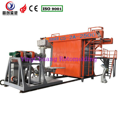 CS-2A-2500 Shuttle Rotational Molding Machine ครับ แขนตรง 1 แขน + แขน L 1 แขน สถานที่สอง PE/PP การปั้นแบบชิ้นเดียว